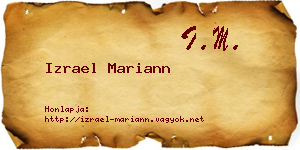 Izrael Mariann névjegykártya
